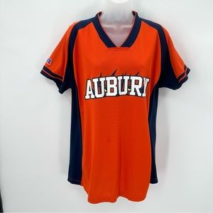RUSSELL ATHLETIC Auburn Shirt Misses M Womens Orange Blue Team Made in USA -READ